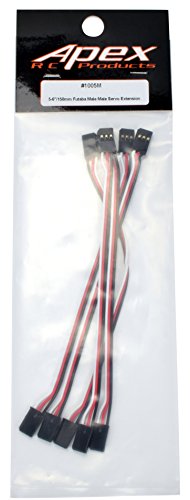 Futaba Style 6" / 150mm Male Male Servo Extension - 5 Pack #1005M