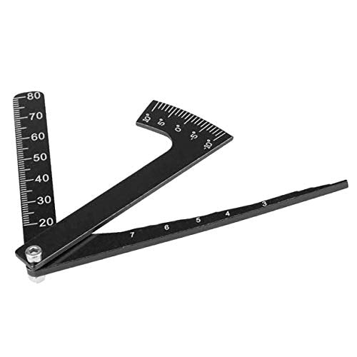 Metal 3 in 1 RC Scale Adjustable Measurement Wheel Height Rim Camber Gauge Angle Ruler Tool for 1/8 1/10 RC Car Truck Tire,Black…
