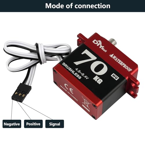 70kg Digital Servo Waterproof Brushless Motor Steel Gear Servo 180° | 25T Metal Horn, for 1/8 1/10 RC Car/Robot/Boat/Plane - style: 180 degree