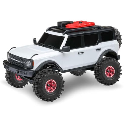 1.0" Beadlock Aluminum Wheels and 64mm Soft Rubber Tires | for SCX24, TRX4M, Ascent 18, FCX24, 1/18 1/24 RC Crawler, 7mm Hex, 0mm Offset, with Foam Inserts, (Red) - color: Red