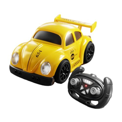 Remote Control Car Toy 3 Modes Smart Sensor Escaping Following Beetle Car Toddlers Boys Educational RC Drift Stunt Vehicle with Sound Light 5.12 Inch Size Blue CompactYellow - color: Yellow