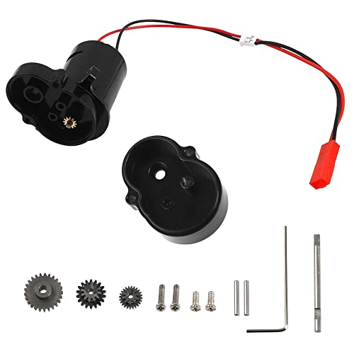 Aluminum Alloy Gearbox Housing Gear Box & Steel Gears with 370 Motors Compatible with WPL D12 1/10 RC Car (Black) - color: Black