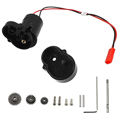 Aluminum Alloy Gearbox Housing Gear Box & Steel Gears with 370 Motors Compatible with WPL D12 1/10 RC Car (Black) - color: Black