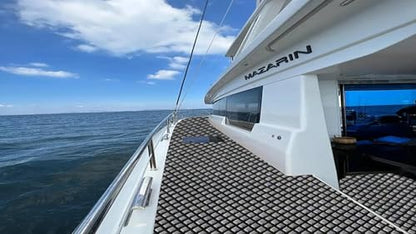 98.4"X43.31" Boat Flooring Self-Adhesive EVA Foam Boat Decking Marine Yacht RV Pool Non-Skid - color: Dark gray and black