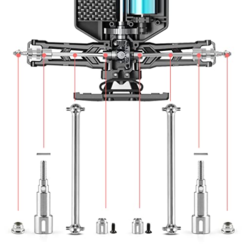 HAIBOXING RC Trucks 1/18 Scale Upgraded Spare Part for 2020 New Version 18859 18858 Metal Rear Drive shafts with diff Cups M1883 & M1885& M1817
