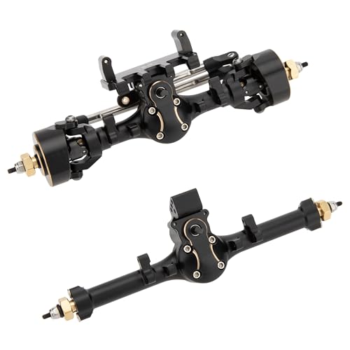 MEUS RACING 5mm ISO V2 SCX24 Axles with 3-Section CVD for Axial 1/24 SCX24 RC Crawler (Black) - color: Black