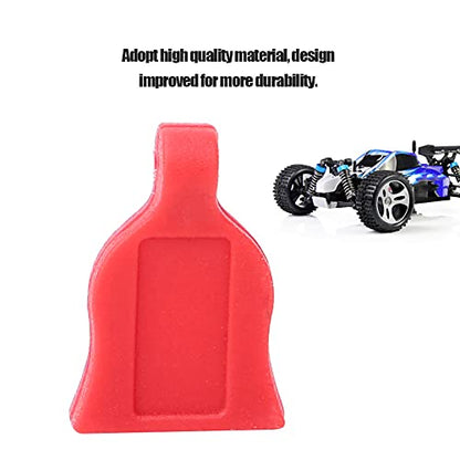 1/10 RC Car Body Clips with Silicone Pads, R Shape, Red | Secure Body Shell Mounting, Includes 4 R-Shaped Clips & 4 Silicone Pads, Durable RC Drift Car Accessory