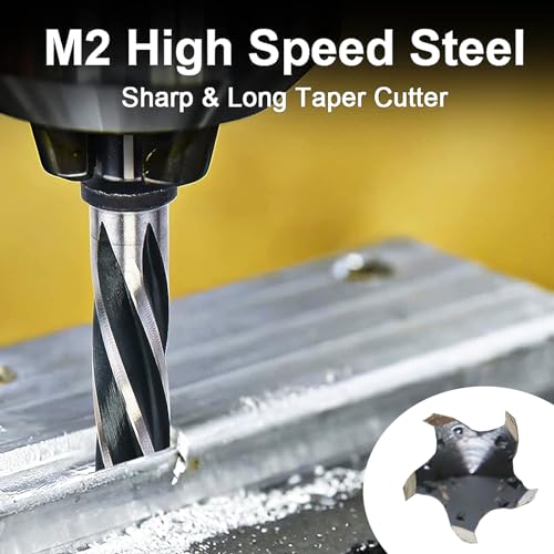 1-3/8" Bridge Construction Reamer Drill Bit, M2 HSS Taper Chucking Reamer for Steel Alloy Metal Wood Plastic, 1/2" Non-Slip Shank, 5-Spiral Flutes Car Reamer, to Align or Enlarge Holes, 35mm - size: 1-3/8"