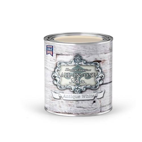 All-in-ONE Gel Stain - Antique White - 16oz - color: Antique White, size: 16 Fl Oz