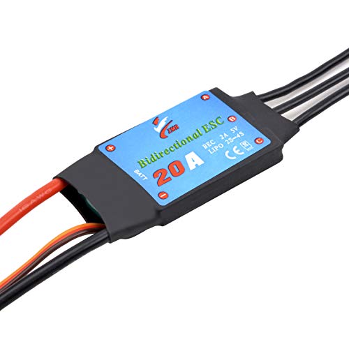 Bidirectional 20A Brushless ESC Electric Speed Controller | 2-4S, 2A 5V UBEC, For RC Car Boat, Underwater Propeller - color: 20a Esc