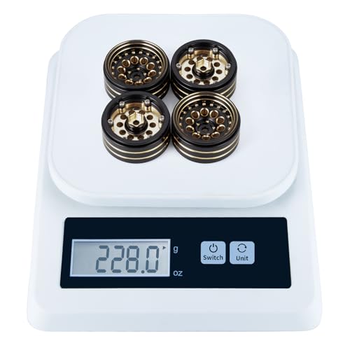 Brass 1.3" RC Beadlock Wheel Rims for 1/18 TRX4M 1/24 AXIAL SCX24 | 4pcs/228g Heavy Weight RC Crawler Car Upgrade Parts - color: Black
