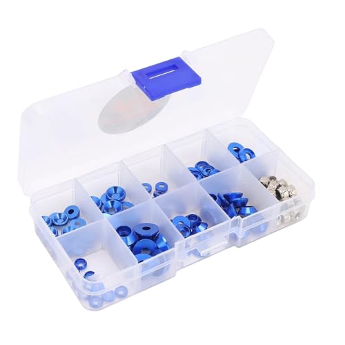 HERCHR Aluminum Alloy Cone Cup Head Screw Gasket Washer Counterbore Washers Gaskets Cup Shim Conical Washer Shim - color: blue