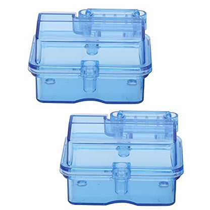 2Sets RC Receiver Box, Radio Receiver Protector Splash Proof Receiving Box with Seal Ring Screws for RC Car Boat Truck Transmitter Transparent Blue, 53x38x34mm