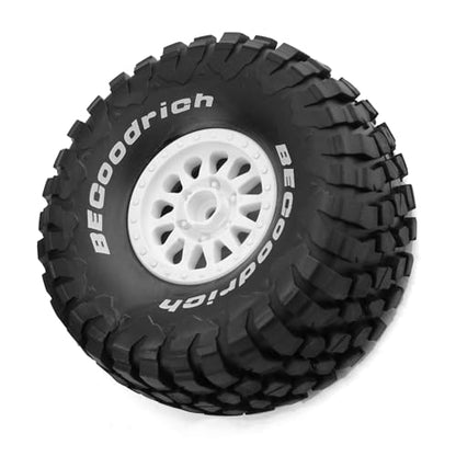 1/7 RC Short Course Truck Tires and Wheels 17mm Hex OD 5.43" 1/8 All Terrain Off Road Tyres with Foam Insert for 1:7 RC Buggy Monster Truck Car TRAXXAS UDR 85086-4 4PCS (White) - color: White