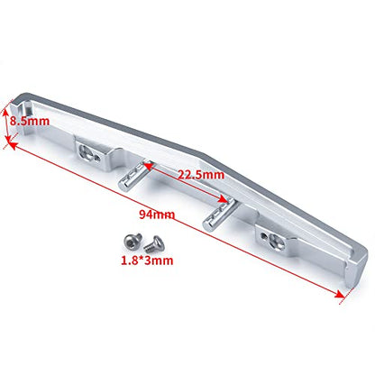 Aluminum RC Front Bumper for Axial SCX24 AXI00001 T1/T2 C10 1/24th RC Crawler Truck Car (Silver) - color: Silver
