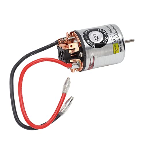 Generic 540 Brushed Motor, Iron with External Replaceable Carbon Brush, High Torsion Strong Magnetic Force for RC Climbing Car Axial Scx10 1/10 Refitting (40T) - size: 40T
