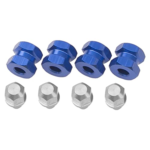 12mm Hex Wheel Hubs RC Hex Hub Drive Adapter Thickness 12mm Offset Extension Compatible with Axial SCX10 90046 D90 Tamiya MST 1/10 RC Crawler Car (Blue) - color: Blue