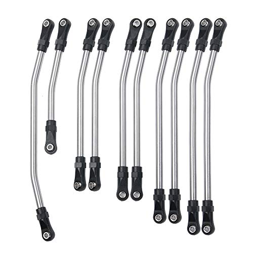 10Pcs Upgrade Aluminum Metal Link Rod Linkage 1/10 RC Axial SCX10 II AX90046 AX90047 Rock Crawlers