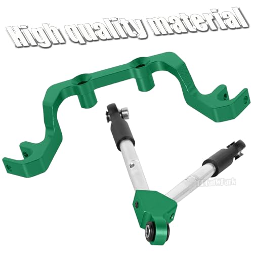 RC Front Tie Rods with Stabilizer Upgrades Part for 1/10 Slash 4X4 LCG,Alloy Aluminium Front Positive and Negative Teeth Pull Rod + Fixed Code Combination-Set,Green - color: Green - (Upgrades)
