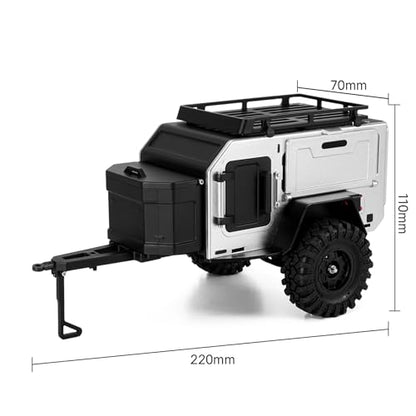 INJORA Off-Road Camping Trailer for 1/18 1/24 RC Crawlers TRX4M SCX24 Upgrade(Silver) - color: Silver