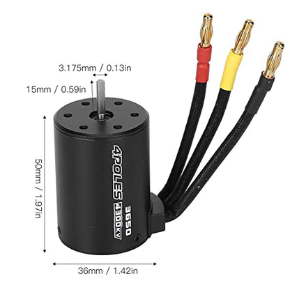 3650 4300KV Brushless Motor 80A Brushless ESC Combo with Aluminum Heat Sink and Programming Card for 1 10 RC Cars High Speed Performance Upgrade Kit - size: 60A