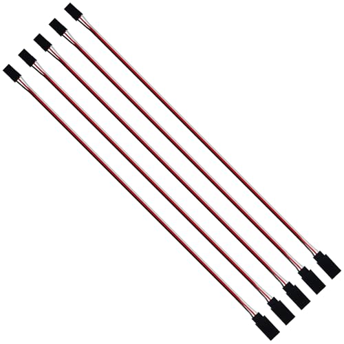 3-Pin Servo Extension Wire Lead Female to Male, JR Plug Connector, RC Servo Extension Wire Connectors, Remote Control Parts for RC Car Drone Quadcopter Aircraft ETC. (50cm-5pcs) - style: 50cm-5pcs