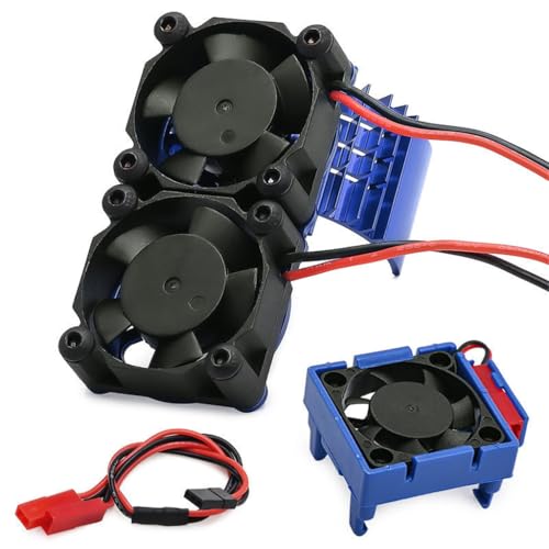 ESC/Motor Cooling Fan Heatsink Set RC Parts for TRAXXAS VXL-3S Slash/Rally/Bandit/Stampede 2WD 4WD RC Car (Blue) - color: Blue