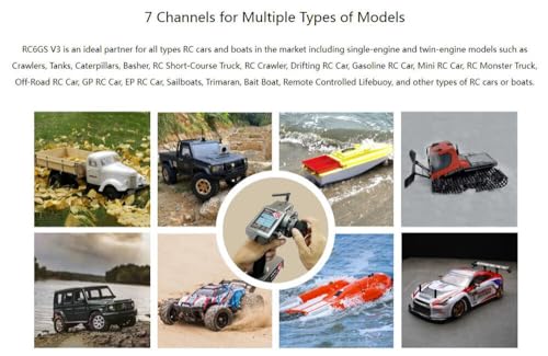 RadioLink RC6GS V3 2.4G 7CH Radio Transmitte R7FG Receiver Gyro RC Car Boat