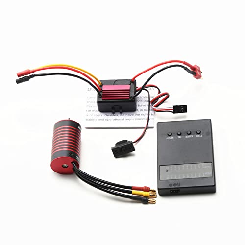 GoolRC Waterproof 2838 5800KV Brushless Motor & 35A Brushless ESC & Programming Card Replacement for 1/14 1/16 SCY HSP Trax4 HPI Remote Control Car Truck - size: 5800KV