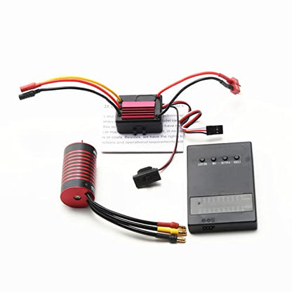 GoolRC Waterproof 2838 5800KV Brushless Motor & 35A Brushless ESC & Programming Card Replacement for 1/14 1/16 SCY HSP Trax4 HPI Remote Control Car Truck - size: 3200KV