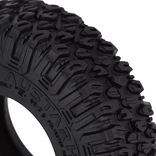 4PCS 1.55inch Tyres Beadlock Plastic Wheel Rims Hub Rubber Tires Set Compatible with 1:10 RC Crawler Axial AX90069 D90 TF2 Tamiya CC01 LC70 MST JIMNY (White) - color: White-85mm