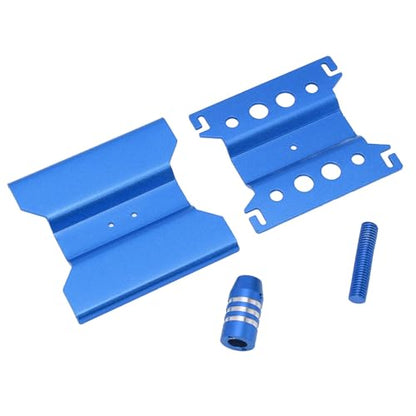 RC Car Repair Work Stand, Aluminum Alloy RC Car Stand with 360 Degree Rotation, Adjustable Height Work Station for 1/18 1/24 Scale Remote Control Cars Including SCX24, Measuring Sc (Blue) - color: Blue