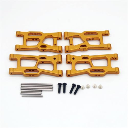 RC Remote Control car Swing arm Parts for wlto | CNC Aluminum Suspension A-Arms Set for 124008 124010 144001(Gold) - color: Gold