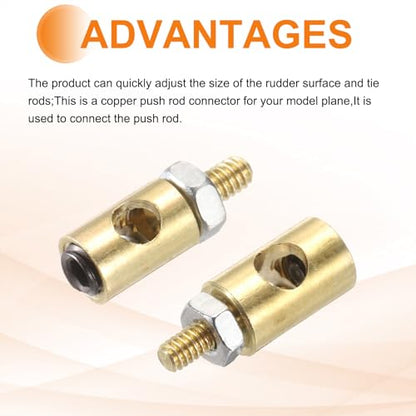 MECCANIXITY Linkage Stoppers Connecting Servo Arm, Push Rod with Nut and Screw for RC Airplane, D4x2.5mm D5x3mm 10 Pcs - size: D4x2.5mm; D5x3mm