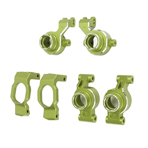 RC Rear Axle Hub Set, Durable Aluminum Alloy Minimizes Backlash and Friction, Steering Cup for 1/10 Scale RC Cars, for RC Enthusiasts Racers Off-Road Racing and Hobbyist Builds - color: Green