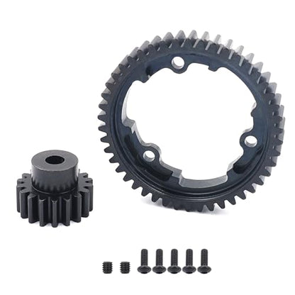 46T Spur Gear 1 Mod and 18T Pinion Gear Fit for Traxxas X Maxx | Hardened Steel Construction,Replace 6447,Compatible with XO 1,Maxx and E Revo 2.0,CNC Precision Machining - size: 46T+18T