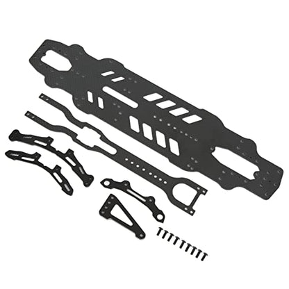 Semme RC Car Chassis Kit Accurate Composite Material Aluminum Upgrade for 3RACING S64 RC /10 Car Enhanced Drift Performance (#1)