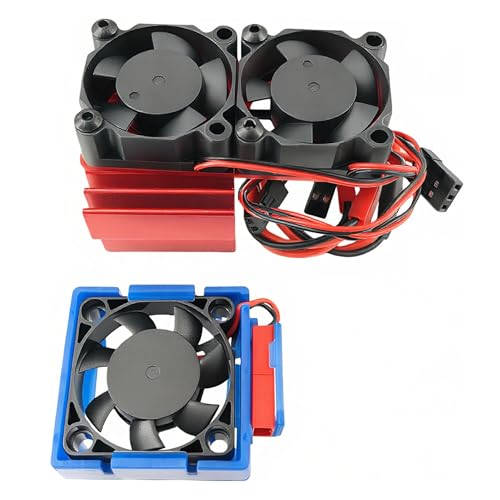 Dual Cooling Fan Set for ESC Motor Slash Rustler Stampede Hoss 4X4 VXL | 1/10 Scale,RC Cars,Dual Fans,ESC Cooling,Motor Cooling,High Airflow,Easy Installation,Durable Construction
