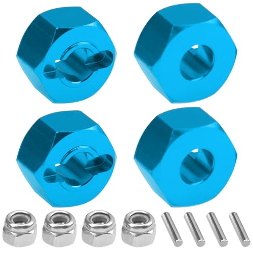 ShareGoo Steel CVD Drive Shaft Dogbone w/Hex Wheel Hubs Hex Adapter Compatible with MJX Hyper Go 16207 16208 16209 16210 H16BM H16GT H16DR H16 1/16 RC Car (Silver) - color: Silver