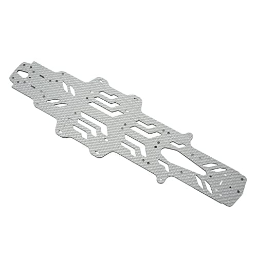 RC Drift Racing Chassis Plate, Carbon Fiber Aluminum Alloy RC Car Chassis Upgrade Parts, High Strength CNC Carbon Fiber for MST RMX2.0S RRX2.0S 1/10, Lightweight Two Layer Hollow D (Silver SSG) - color: Silver Ssg