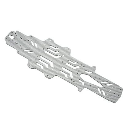RC Drift Racing Chassis Plate, Carbon Fiber Aluminum Alloy RC Car Chassis Upgrade Parts, High Strength CNC Carbon Fiber for MST RMX2.0S RRX2.0S 1/10, Lightweight Two Layer Hollow D (Silver SSG) - color: Silver Ssg