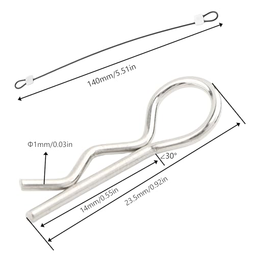 100 Pieces 1mm Universal RC Body Clips Racing Car Clip Pins M001 for 1/14 1/16 1/18 Scale H16BM H14BM Compatible with Redcat HPI Himoto HSP Exceed Truck Buggy - color: 1.0mm