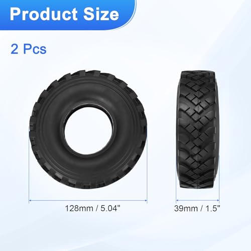 uxcell 2Pcs Simulation Soft Rubber Wheel Tires RC On-Road Car Tyres 2.2" Crawler Tires B4-Type with Sponge Inside for RC Off-Road Cars SCX10 TRX4, 128mm x 39mm