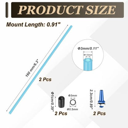 uxcell 160mm Plastic Protection Antenna Tube, RC Antenna Tube with Mount and Cap for RC Car Boat Drone Receiver(Blue, 2 Pcs) - color: Blue, size: 160mm