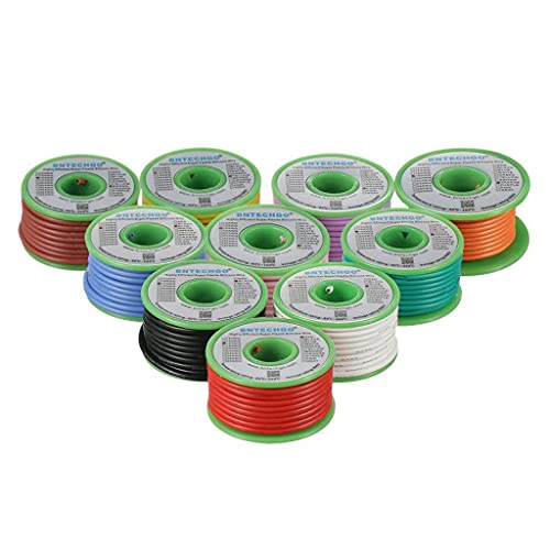 BNTECHGO 16 AWG Silicone Wire Kit 10 Color Each 25ft Stranded Tinned Copper | Flexible 16 Gauge Stranded Wire Silicone Rubber Insulation For RC Models, Drone, Robot, Battery, EV Charger, 3D Printer, DIY - size: 10 Colors Each 25ft, style: 16 AWG silicone