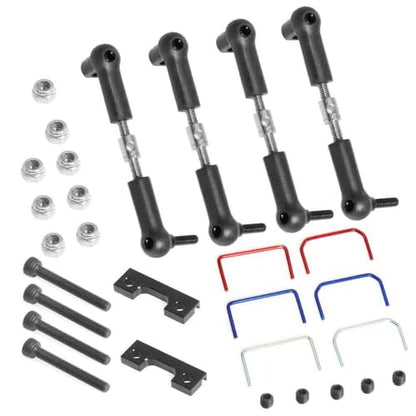 Front and Rear Wide Sway Bar Anti Roll Bar Kit Compatible with 1/16 and RC Car Models