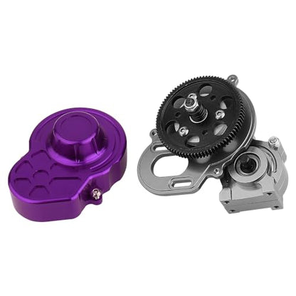 All Metal Complete Gearbox Transmission with Motor Gears for 313mm Wheelbase 1/10 RC Crawler Truck Axial SCX10 & SCX10 II DIY Upgrade Parts (Purple) - color: Purple