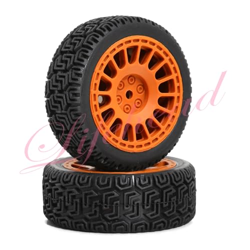 Lifehead 2.68 inch RC On Road Racing Car Tires and Wheels for 1/10 RC On-Road Touring Drift Car HSP Tamiya XV01 TT01 TT02 HPI Kyosho FAZER MK2 /12mm Hex - color: Brown 2