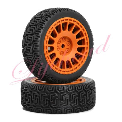 Lifehead 2.68 inch RC On Road Racing Car Tires and Wheels for 1/10 RC On-Road Touring Drift Car HSP Tamiya XV01 TT01 TT02 HPI Kyosho FAZER MK2 /12mm Hex - color: Brown 2