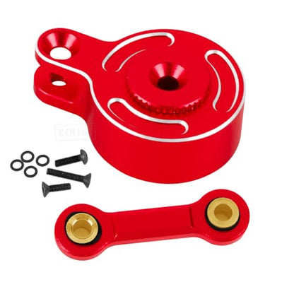 RC Aluminum 25T Fixed Link Steering Servo Saver Upgrades Part for 1/8 Typhon 3S BLX 1/10 Big Rock Granite Senton 3S BLX Kraton Outcast 4S BLX,Red - color: Red - (Upgrades Part)